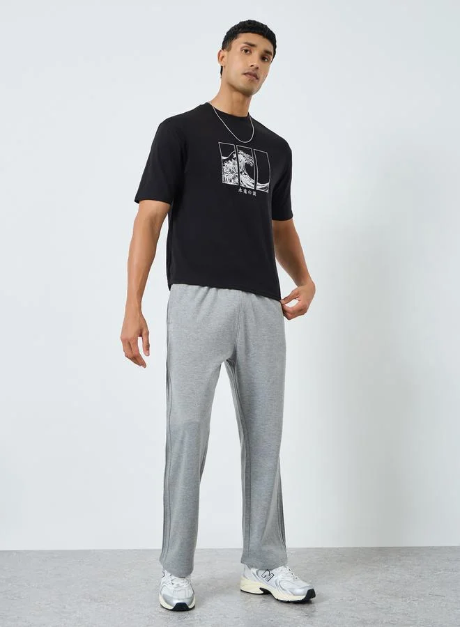 Men Grey Fleece Oversized Joggers